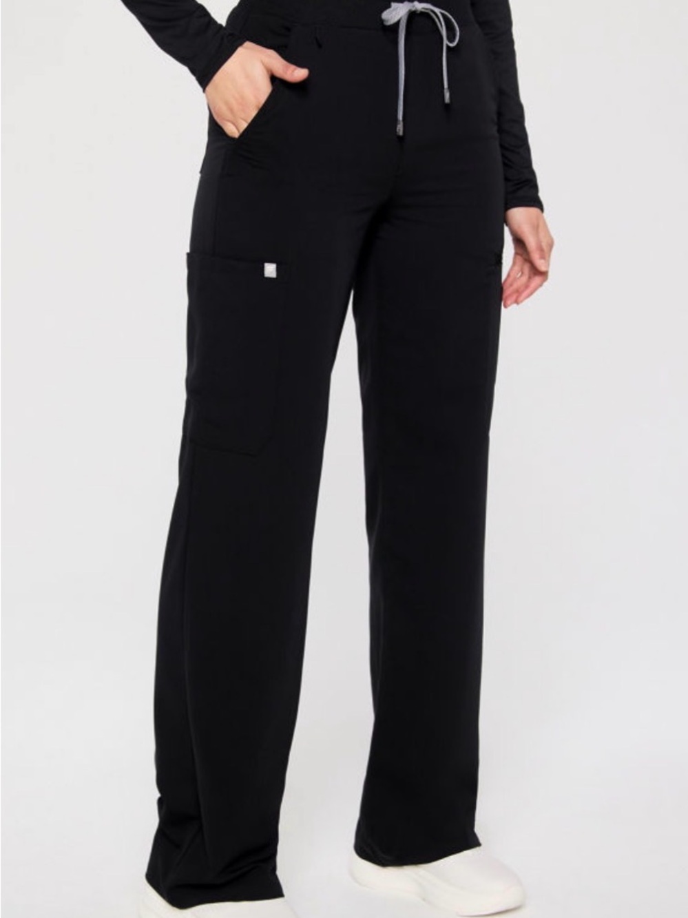 Fabletics High-Rise Wide Leg Scrub Pants Black size M